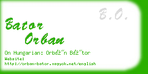 bator orban business card